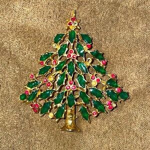 Vintage Christmas Tree Brooch